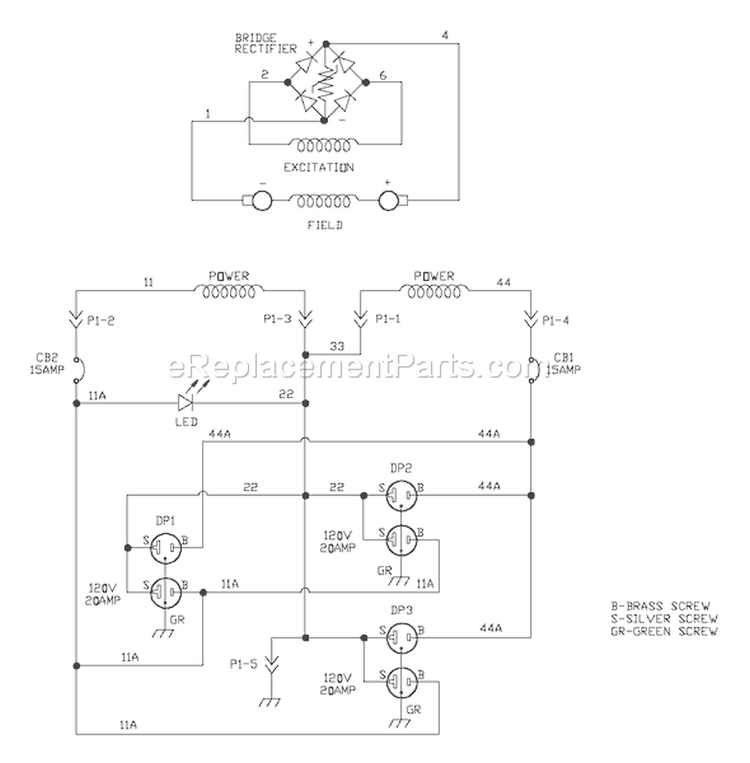 Page E Diagram and Parts List for 030248-0  Briggs and Stratton Generator